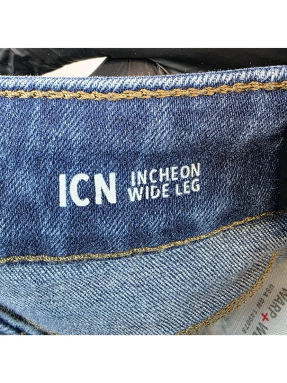 Warp + Weft ICN Incheon Wide Leg Jeans Womens 26 Blue Med Wash High Rise Crop - Picture 8 of 16